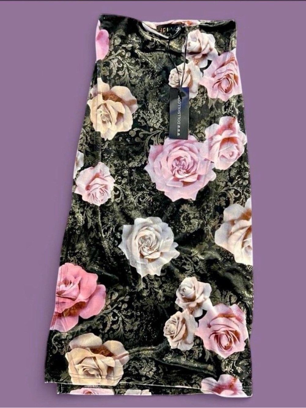 Delia’s x Dolls Kill - SWEET DISPOSITION VELOUR MIDI SKIRT